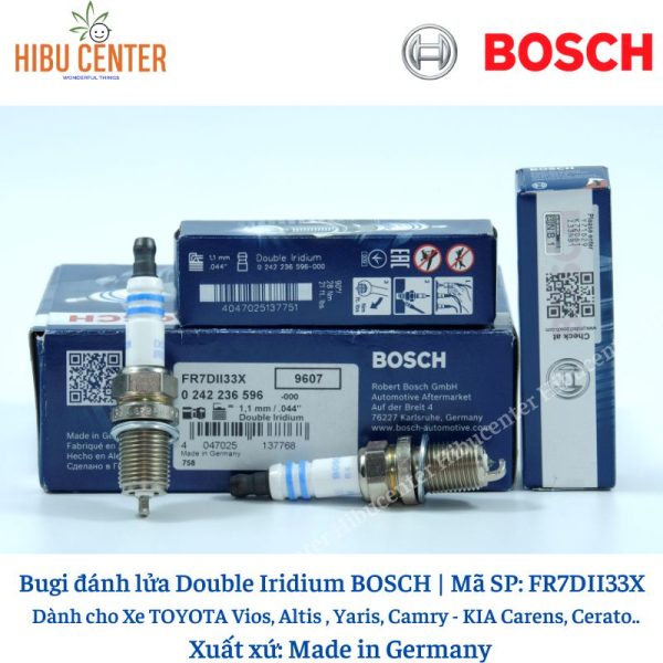 Bugi Chân Ngắn Double Iridium BOSCH FR7DII33X | Dành Cho Xe Toyota, Kia, Mazda, Hyundai ..