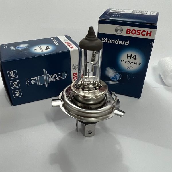 Bóng Đèn Halogen BOSCH H4 12V 60/55W - Đèn Pha - Ánh sáng vàng - Hộp 1 bóng - Xuất xứ Trung Quốc