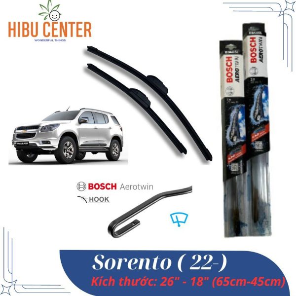 BOSCH Cặp Gạt Mưa AeroTwin 26" 65cm - 18" 45cm Cho Xe Sorento, Carinval, Sportage.