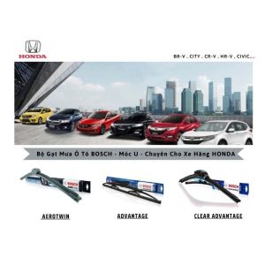 BOSCH Bộ Gạt Mưa Ô Tô - Móc U - Chuyên Cho Xe Hãng HONDA : HR-V, CR-V, BR-V, Jazz, City, Civic,...