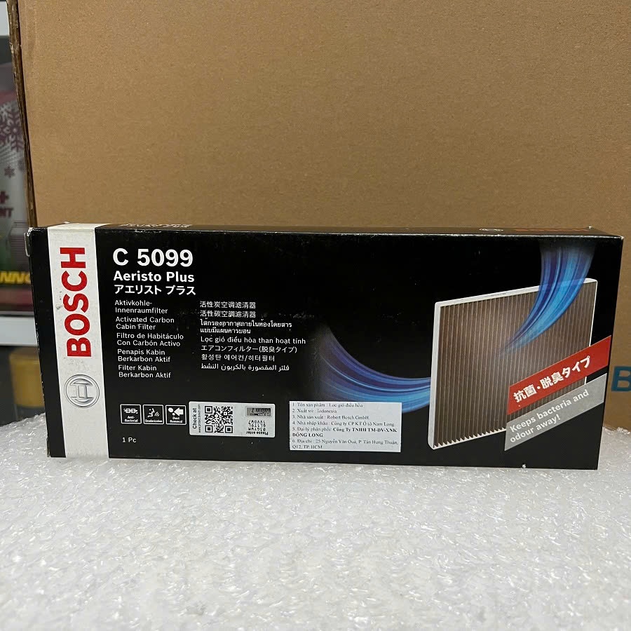 BOSCH Lọc Gió Điều Hòa Than Hoạt Tính Aeristo Plus C5099 Dành Cho Xe Mazda 2, Ford Fiesta, Bộ 02 Cái