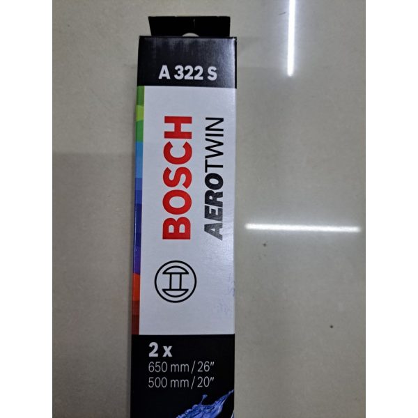 BOSCH Gạt Mưa AeroTwin EURO Set 26"/20" A322S Dành cho xe BMW X3. X4, Jaguar E- Pace [ X540] 09 - 17
