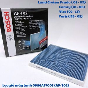Lọc Điều Hòa Cao Cấp BOSCH Aeristo Premium AP-T02 (0986AF7003) | Camry (01 - 06), Vios (02 - 13)..