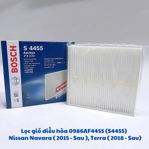 Lọc Điều Hòa Tiêu Chuẩn BOSCH Ariesto S4455 Cho xe Nissan Navara ( 15 - ), Terra ( 18 - )