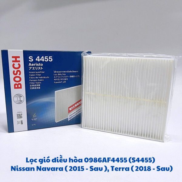 Lọc Điều Hòa Tiêu Chuẩn BOSCH Ariesto S4455 Cho xe Nissan Navara ( 15 - ), Terra ( 18 - )