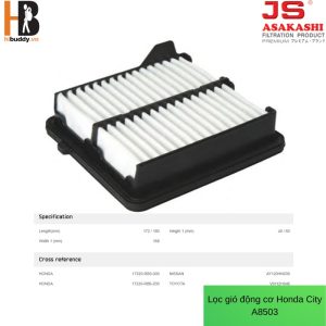Lọc Gió Động Cơ JS ASAKASHI A1513 Dành cho xe Ford Everest, Ranger; Toyota Fortuner, Hilux (Chat NV Kiểm Tra Kích Thước)
