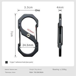 Móc khoá đôi hình chữ S Campingmoon SS-5 / SS-7 (Bộ 2 cái)