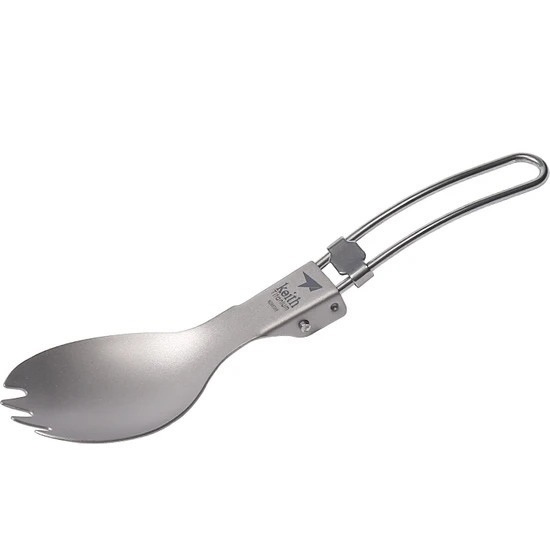 Muỗng nĩa titanium Keith Ti5309 gấp gọn size lớn
