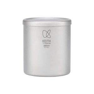 Cốc titanium 2 lớp có nắp Keith Titanium Ti3301 220ml