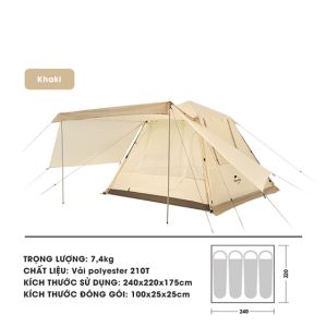 Lều cắm trại 4 người tự bung Ango Pop-up Naturehike NH21ZP010