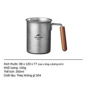 Bộ cốc, đĩa, dụng cụ ăn dã ngoại bằng thép Naturehike NH21SJ001